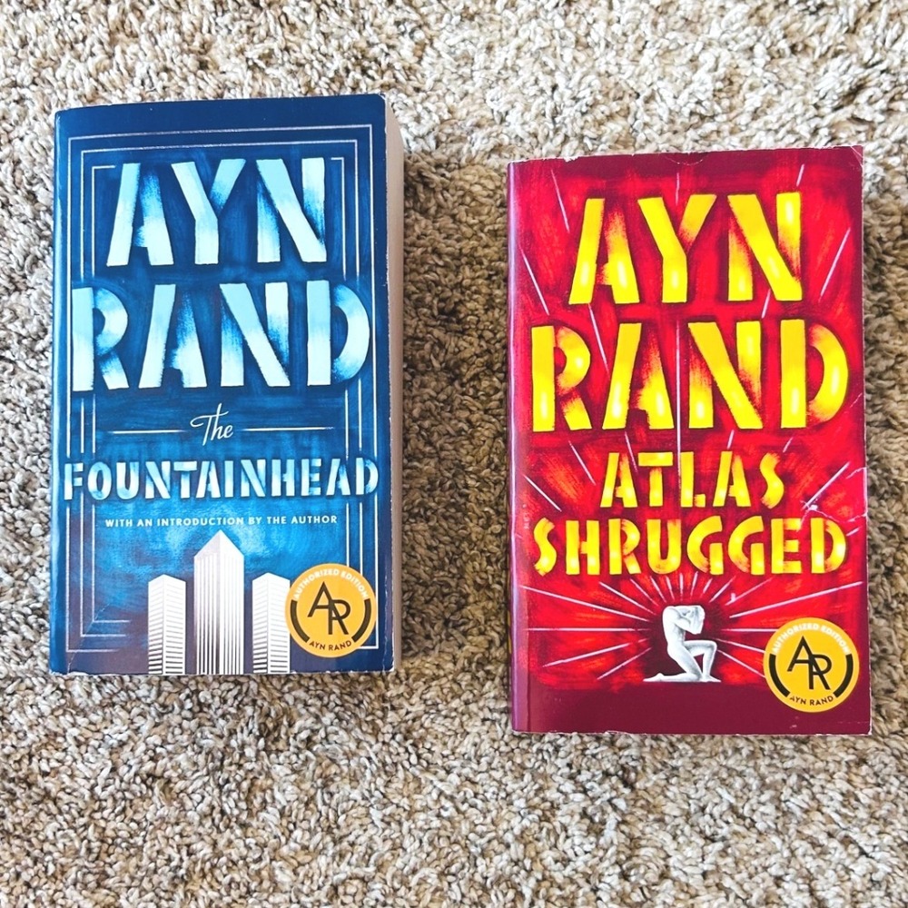 Ayn Rand Book Set Atlas Shrugged The Fountainhead Signet Paperbacks 2 Books